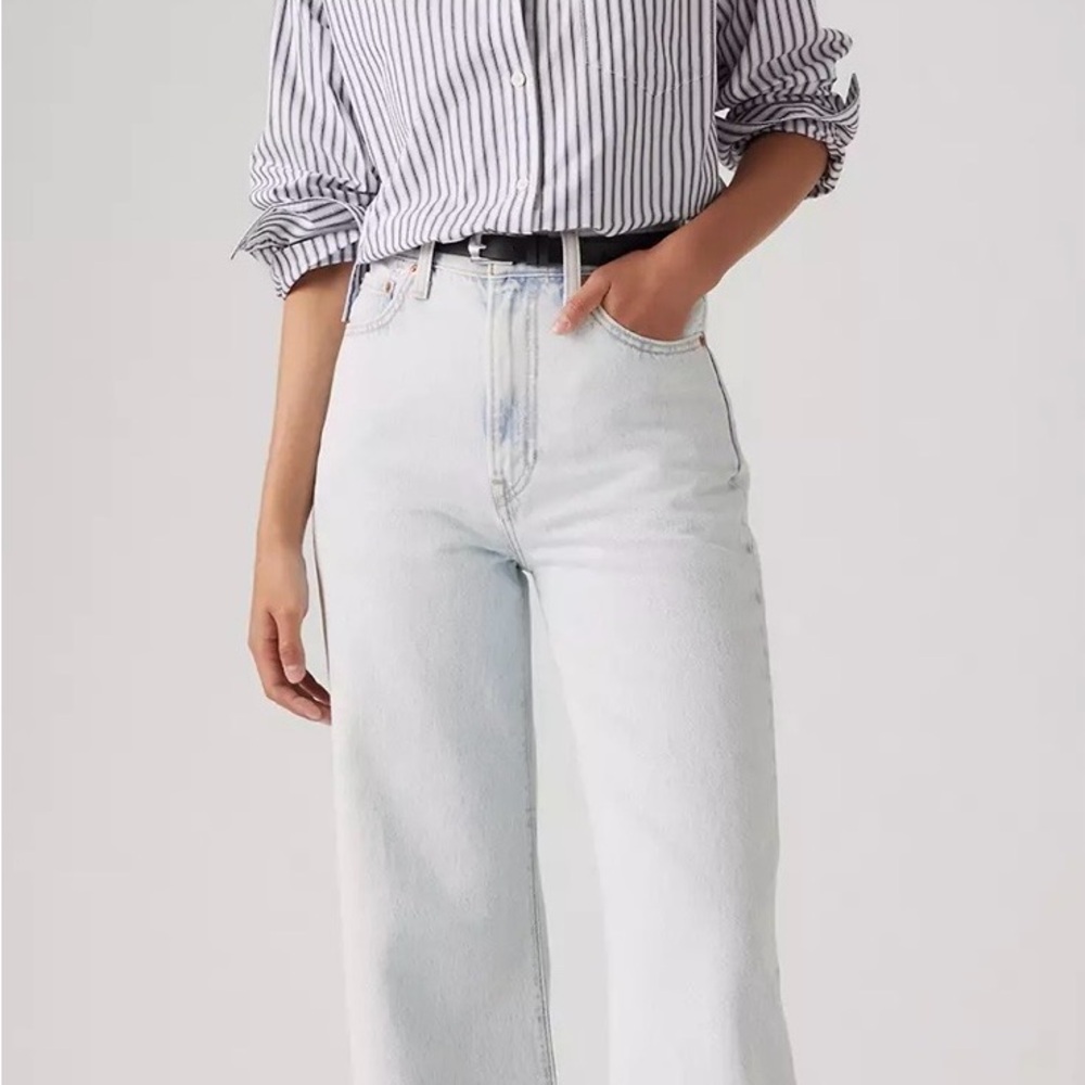 Levi's Light Blue Ribcage Wide Leg Jeans
